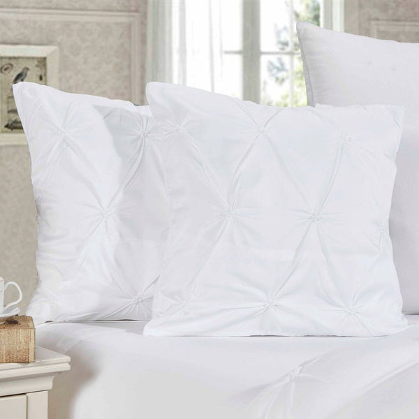 Diamond Pintuck Premium Ultra Soft Cushion Covers 2-Pack White