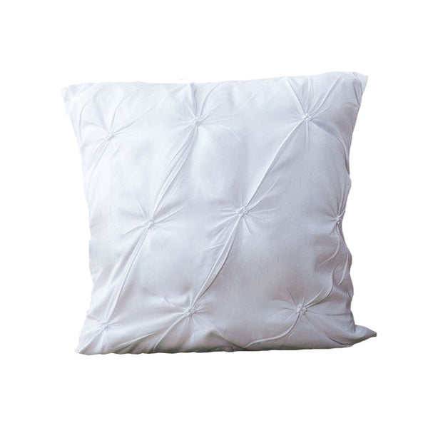 Fabric Fantastic Diamond Pintuck Premium Ultra Soft 2 Pack White Cushion Covers