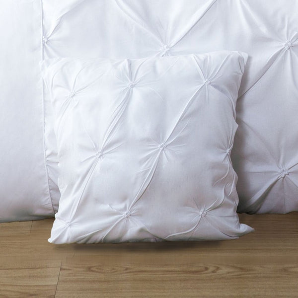 Fabric Fantastic Diamond Pintuck Premium Ultra Soft 2 Pack White Cushion Covers