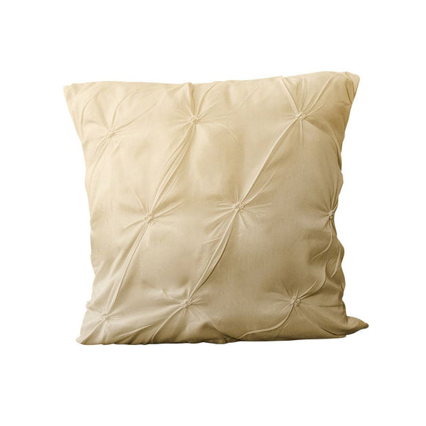 Fabric Fantastic Diamond Pintuck Premium Ultra Soft 2 Pack Yellow Cream Cushion Covers