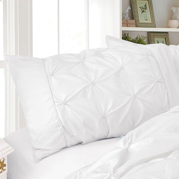 Diamond Pintuck Premium Ultra Soft Standrad Size Pillowcases 2-Pack White