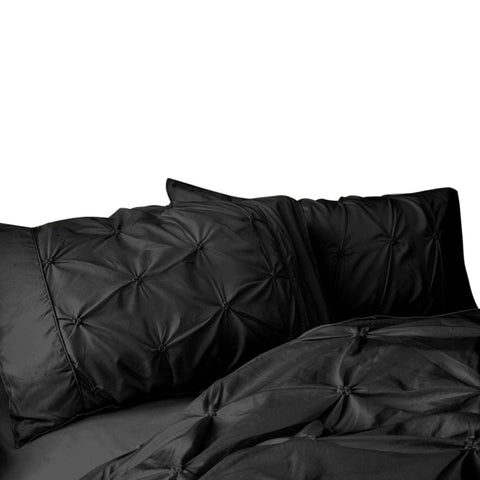 Fabric Fantastic Diamond Pintuck Premium Ultra Soft Standrad Size Pillowcases 2 Pack Black Pillow Cases