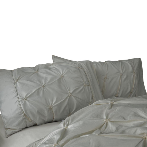 Fabric Fantastic Diamond Pintuck Premium Ultra Soft Standrad Size Pillowcases 2 Pack Grey Pillow Cases