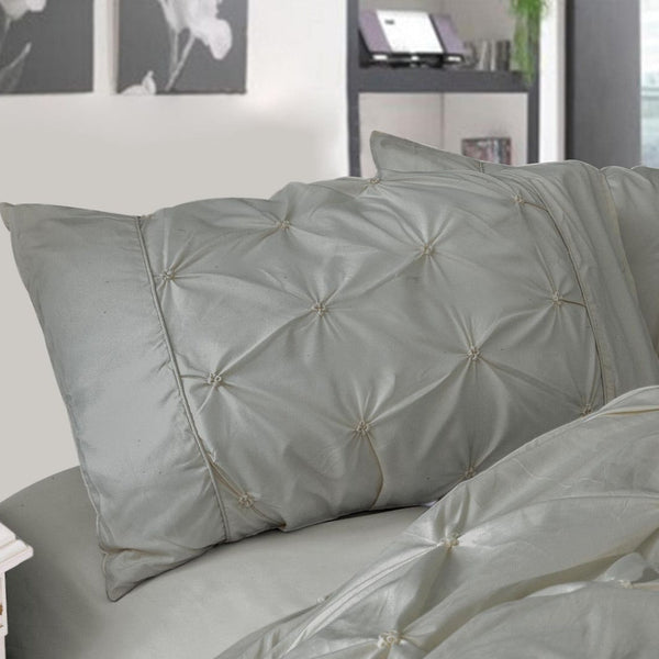 Fabric Fantastic Diamond Pintuck Premium Ultra Soft Standrad Size Pillowcases 2 Pack Grey Pillow Cases