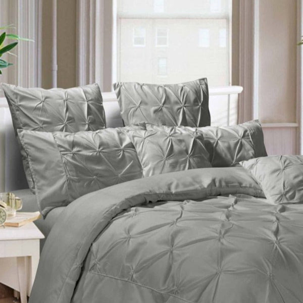 Diamond Pintuck Premium Ultra Soft Standrad Size Pillowcases 2-Pack Grey