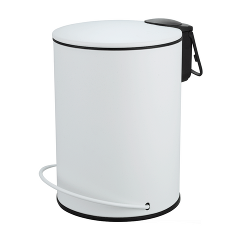 3L Soft Close Pedal Bin White Rubbish Bins
