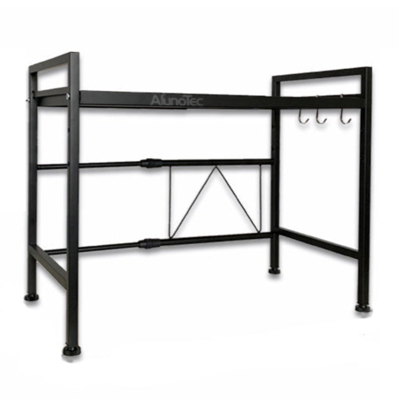 Qna Width & Height Microwave Shelf Black Racks & Holders