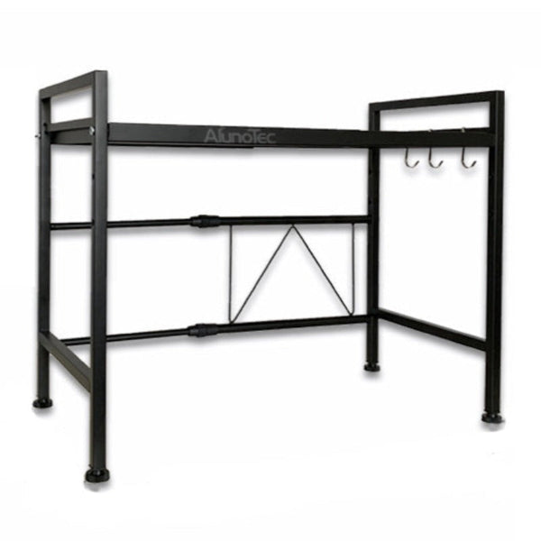 Qna Width & Height Microwave Shelf Black Racks & Holders