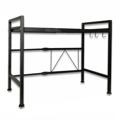 Qna Width & Height Microwave Shelf Black Racks & Holders