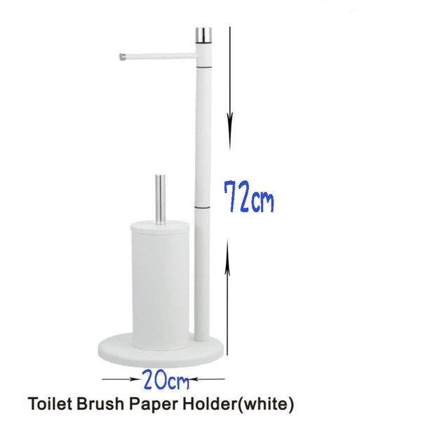 Toilet Brush & Paper Roll Holder Set White