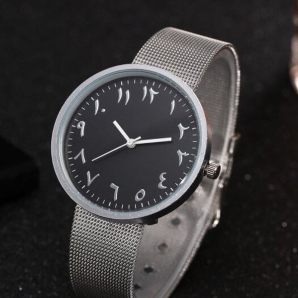 Veile Studios V5 Women Fashion Creative Arabic Numbers Stainless Steel Quartz Wristwatch Multi B Watches