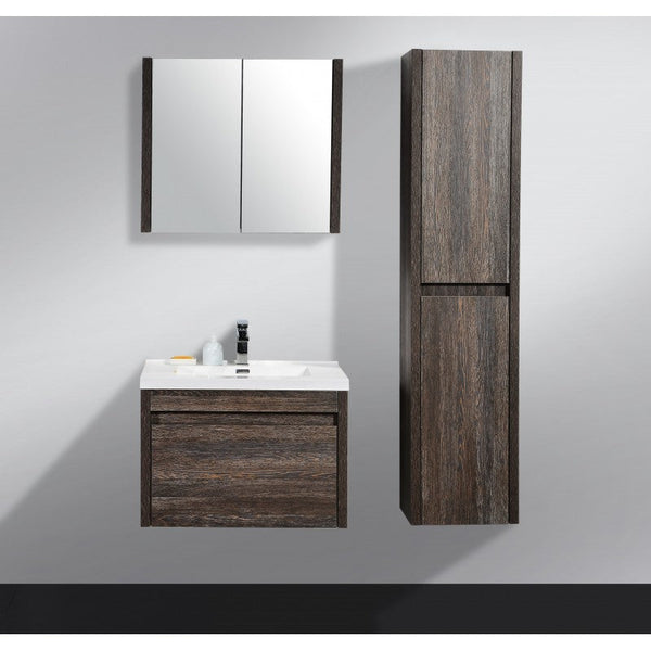 Belbagno Alexandra Wall Hung Bathroom Vanity In Silver Oak Bathroom Sinks