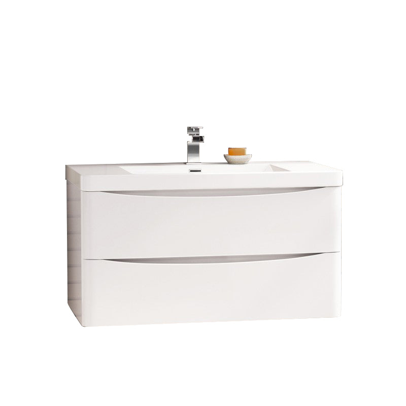 Belbagno Ancona Wall Hung Bathroom Vanity 1200Mm Gloss White Bathroom Sinks