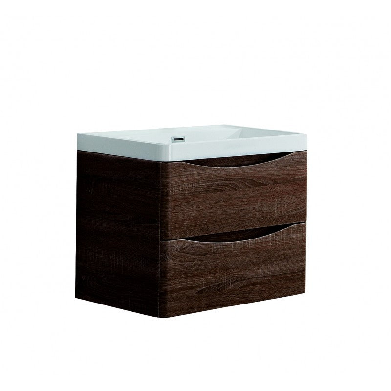 Belbagno Ancona Wall Hung Bathroom Vanity 600Mm Rose Wood Bathroom Sinks