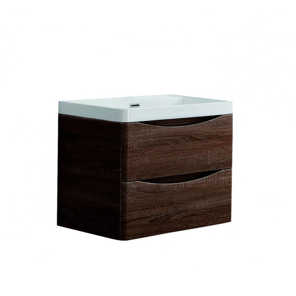 Belbagno Ancona Wall Hung Bathroom Vanity 600Mm Rose Wood Bathroom Sinks