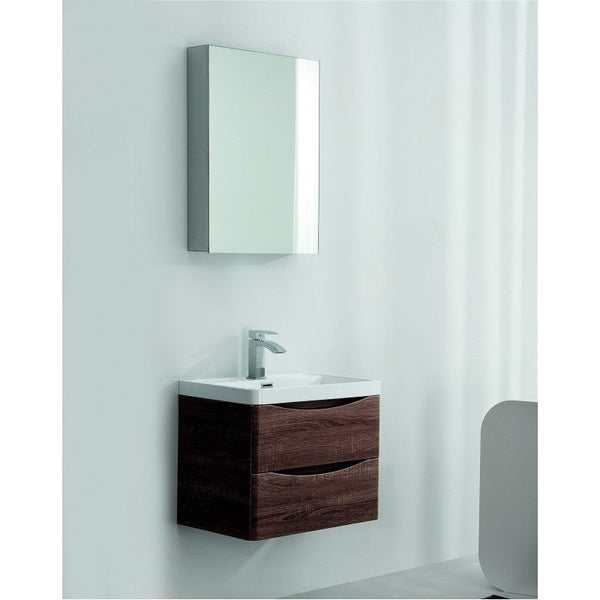 Belbagno Ancona Wall Hung Bathroom Vanity 600Mm Rose Wood Bathroom Sinks
