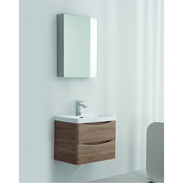 Belbagno Ancona Wall Hung Bathroom Vanity 600Mm White Oak Bathroom Sinks