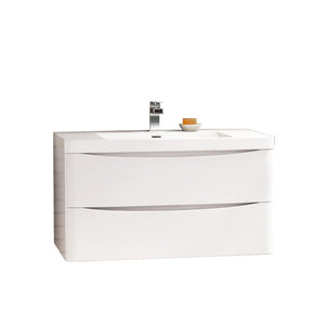 Ancona Wall Hung Bathroom Vanity 900Mm Gloss White