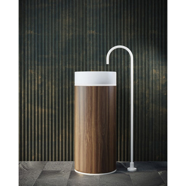 Belbagno Tesoro Pedestal Basin Matt White Bathroom Sinks