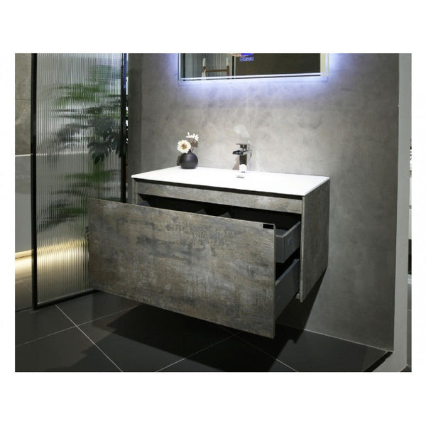 Belbagno Prado Wall Hung Bathroom Vanity 750Mm Maple Oak Bathroom Sinks