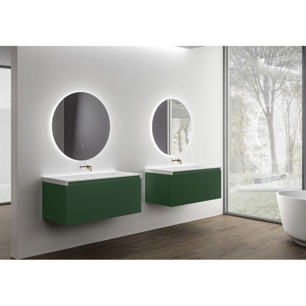 Belbagno Rimini Wall Hung Bathroom Vanity 1000Mm Rain Forest Bathroom Sinks