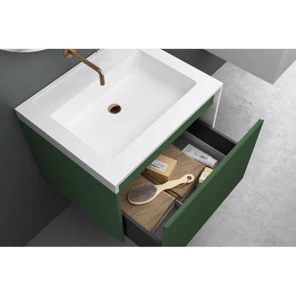 Belbagno Rimini Wall Hung Bathroom Vanity 600Mm Rain Forest Bathroom Sinks