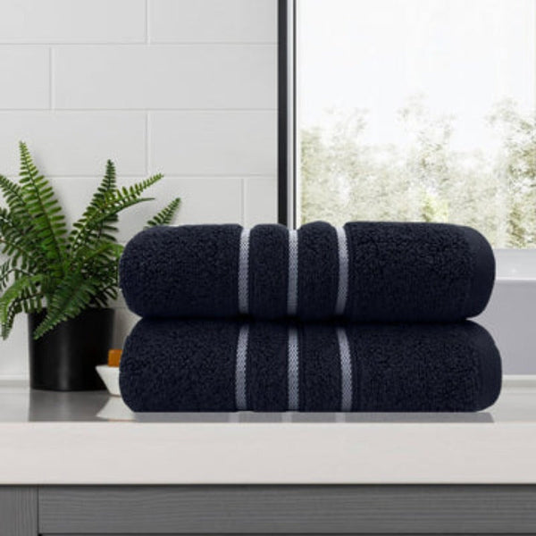 Amor Classic Dobby Stripe Super Soft Premium Cotton Bath Towel 2 Pcs Towels & Washcloths