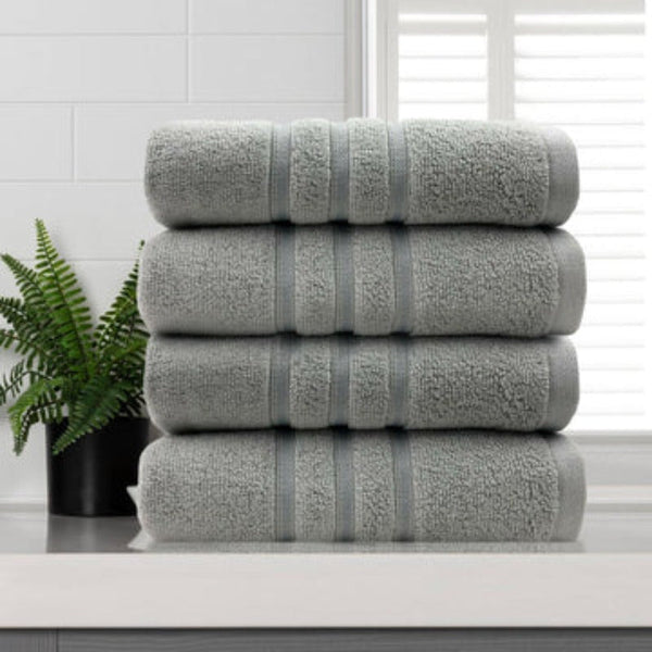 Amor Classic Dobby Stripe Super Soft Premium Cotton Face Washer 4 Pcs 650Gsm Towels & Washcloths