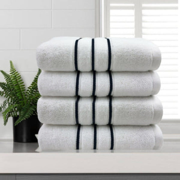Amor Classic Dobby Stripe Super Soft Premium Cotton Face Washer 4 Pcs 650Gsm Towels & Washcloths