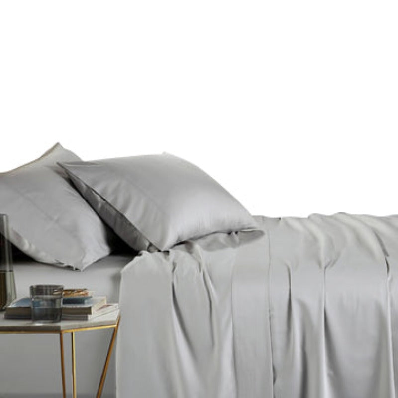 1000Tc Bamboo Cotton Sheet Set Silver Double Sheets