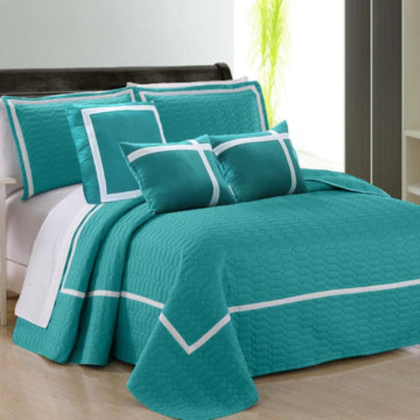 6 Piece Two Tone Embossed Comforter Set Queen Teal Comforter Sets Queen