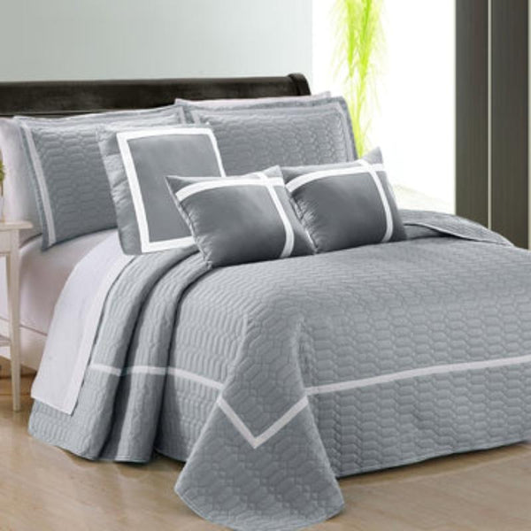 Comforter Sets Queen 6 Piece Two Tone Embossed Comforter Set Queen Silver