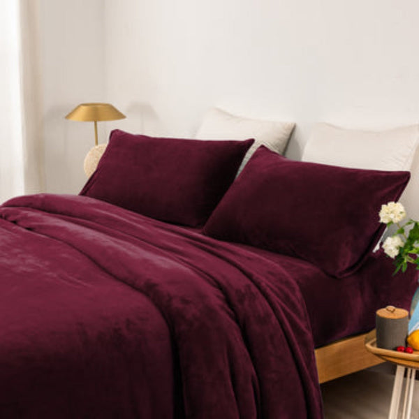Thermal Microplush Sheet Set King Single Aubergine Sheets