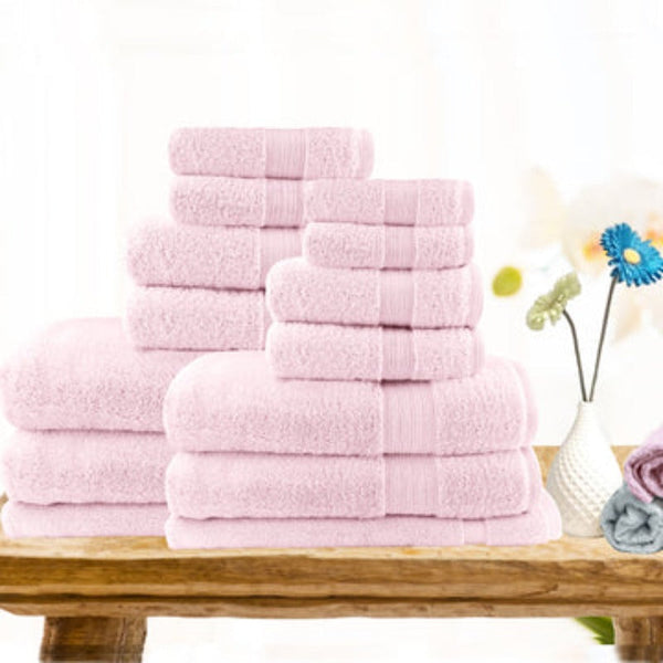 7Pc Light Weight Soft Cotton Bath Towel Set Towels & Washcloths