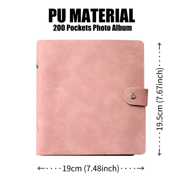Lifebea 200 Pockets Photo Album For Fujifilm Instax Mini 11 12 9 40 Evo Liplay 8 7+ Instant Camera, Polaroid Hp Zink 2X3" (Pink)