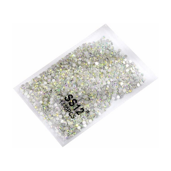 1440Pcs Glitter Rhinestones Crystal Flat Clear Bottom Glass Nail Art Drill Ss10 2D Nail Art Design