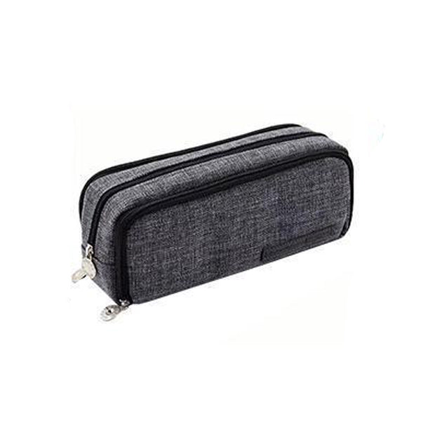 Zipper Pencil Case Large Capacity Storage Bag School Stationery Makeup Organizer Dark Grey Pencil Cases