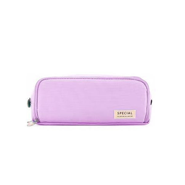 Zipper Pencil Case Large Capacity Storage Bag School Stationery Makeup Organizer Purple Pencil Cases
