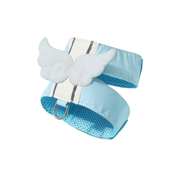 Pet Angel Wings Dog Vest Leash Cat Harness Anti Break Walking Set Blue M Small Animal Supplies