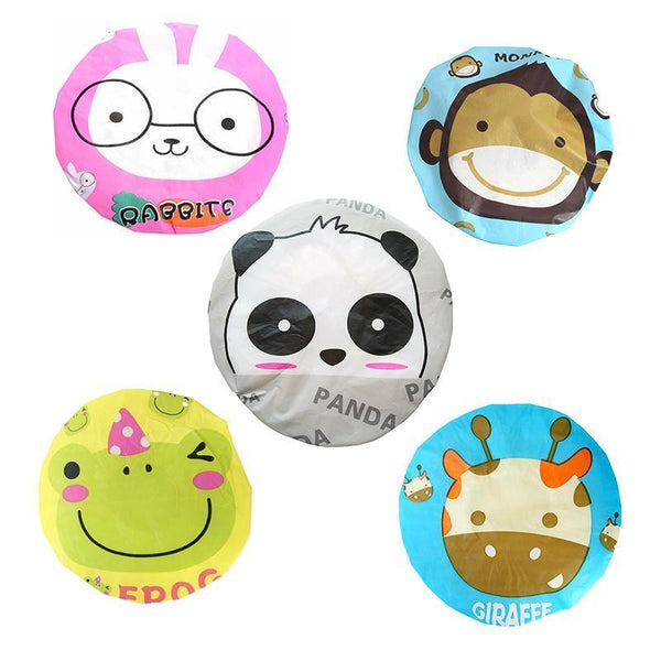 Reusable Women Girls Hair Wrap Waterproof Shower Bath Cap Hat Giraffe Hair Accessories