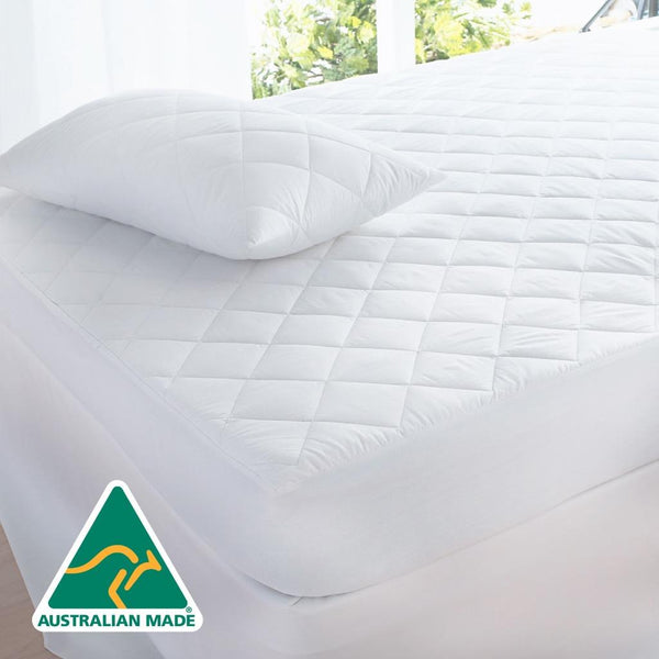 Luxor Aus Made Fully Fitted Cotton Quilted Mattress Protector Mattress Toppers & Protectors