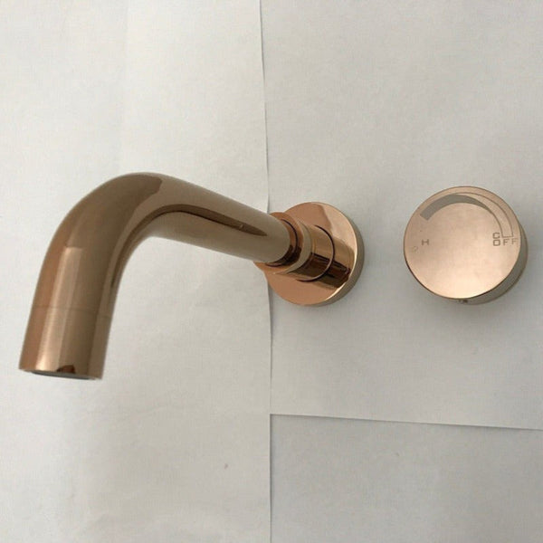 2020 Shower Bath Burnished Rose Gold Progressive Brass Wall Mixer Tap Faucet