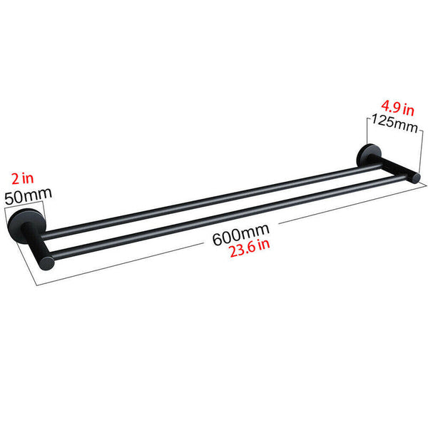 Blushtaps Luxurious Brushed Gold Stainless Steel 304 Towel Rack Rail Double Bar 600Mm Towel Racks