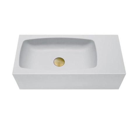 Mito New Concrete Cement Wash Basin Counter Top Matte Clay Red Wall Hung Curved Bathroom Sinks
