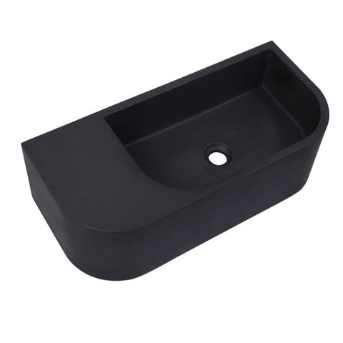 Mito New Concrete Cement Wash Basin Counter Top Matte Black Wall Hung Bathroom Sinks