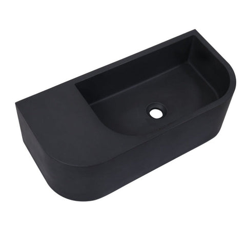 New Concrete Cement Wash Basin Counter Top Matte Black Wall Hung