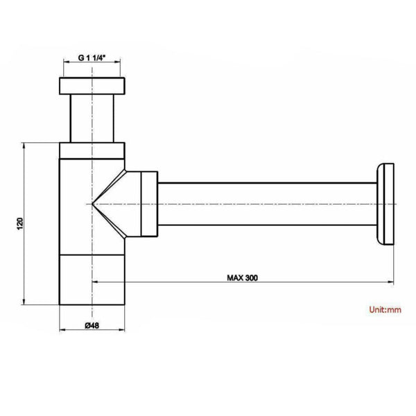 2023 Brushed Nickel P Trap Round Bottle 32/40 Mm Waste For Wall Hung Basin Vanity Kitchen Taps