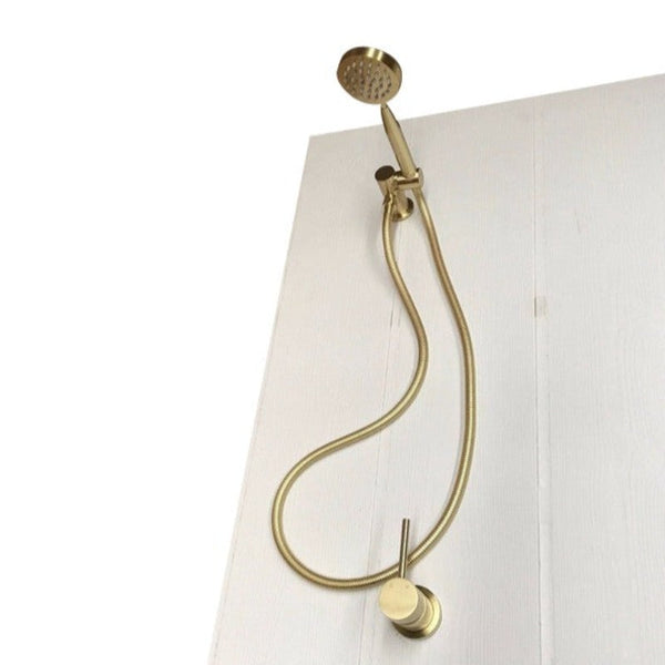 Blushtaps 2021 New Brass Burnished Gold Round Hand Held Shower Head Adjust Holder Mixer Shower Heads & Combos