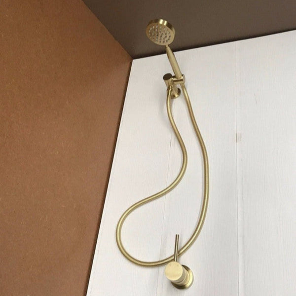 Blushtaps 2021 New Brass Burnished Gold Round Hand Held Shower Head Adjust Holder Mixer Shower Heads & Combos