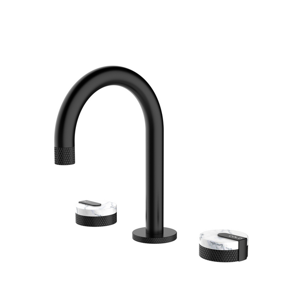 Blushtaps 2021 New Marble Stone Handle Matte Black Wall Taps 1/4 Turn Pattern Other Bathroom Accessories
